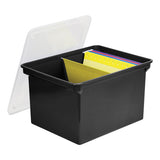 Plastic File Tote, Letter-legal Files, 18.5" X 14.25" X 10.88", Black-clear