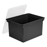 Plastic File Tote, Letter-legal Files, 18.5" X 14.25" X 10.88", Black-clear