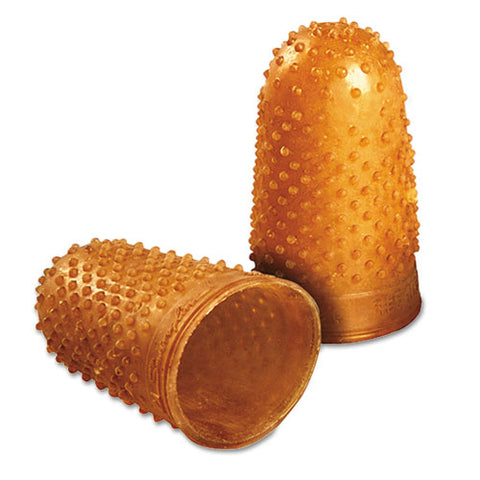 Rubber Finger Tips, 11 1-2 (medium), Amber, Dozen