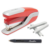 Quick Touch Stapler Value Pack, 28-sheet Capacity, Red-silver