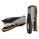 Optima 40 Desktop Stapler, 40-sheet Capacity, Silver-black-orange