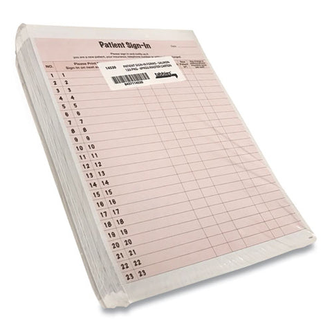 Patient Sign-in Label Forms, 8 1-2 X 11 5-8, 125 Sheets-pack, Salmon