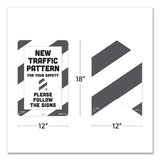 Besafe Carpet Decals, New Traffic Pattern For Your Safety; Please Follow The Signs, 12 X 18, White-gray, 7-pack
