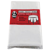 Table Set Round Table Cover, Plastic, 84" Dia, White, 6-pack