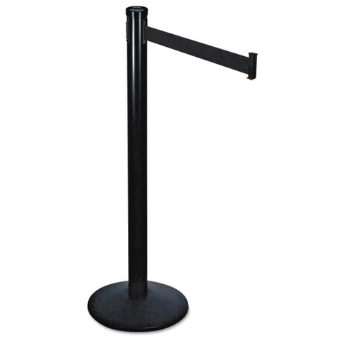 Adjusta-tape Crowd Control Base Only, Steel, 14" Deep, Black, 2-box