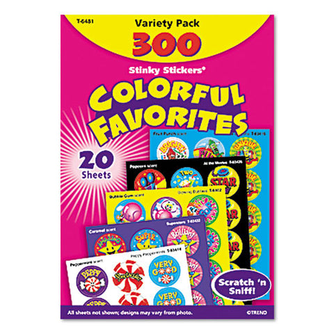 Stinky Stickers Variety Pack, Colorful Favorites, 300-pack