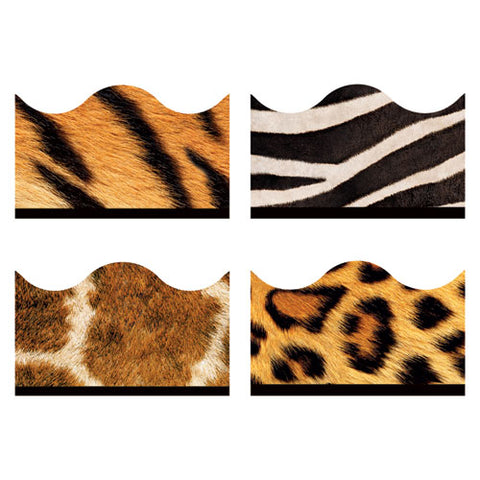 Terrific Trimmers Print Board Trim, 2 1-4" X 156 Ft, Animal Prints, Assorted