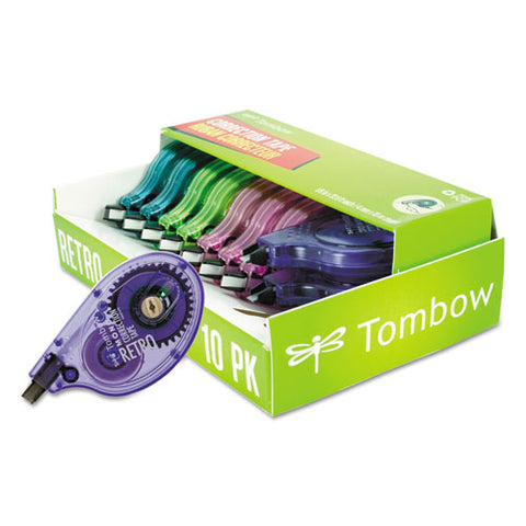 Mono Original Correction Tape, Asst Retrocolor Applicators, 1-6" X 394", 10-pack