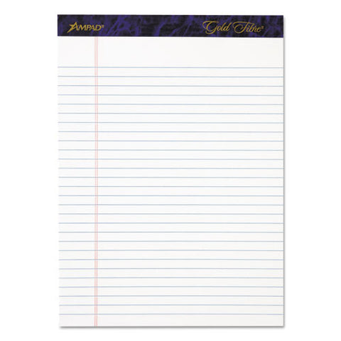 Gold Fibre Writing Pads, Wide-legal Rule, 8.5 X 11.75, White, 50 Sheets, 4-pack