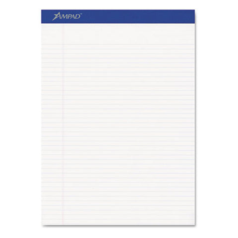 Perforated Writing Pads, Narrow Rule, 8.5 X 11.75, White, 50 Sheets, Dozen