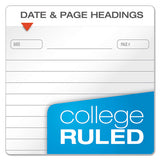 Gold Fibre Personal Notebooks, 1 Subject, Medium-college Rule, Classic Green Cover, 7 X 5, 100 Sheets