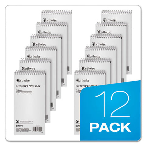 Earthwise By Oxford Reporter's Notebook, Gregg Rule, 4 X 8, White, 70 Sheets