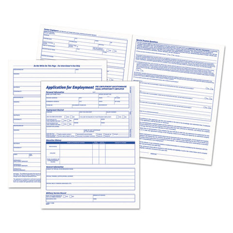 Comprehensive Employee Application Form, 8 1-2 X 11, 25 Forms