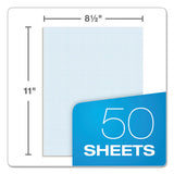 Quadrille Pads, 10 Sq-in Quadrille Rule, 8.5 X 11, White, 50 Sheets