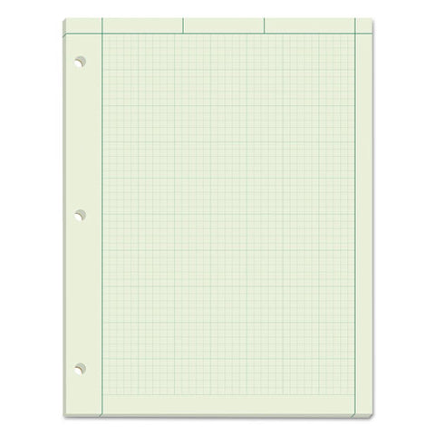 Engineering Computation Pads, 5 Sq-in Quadrille Rule, 8.5 X 11, Green Tint, 100 Sheets
