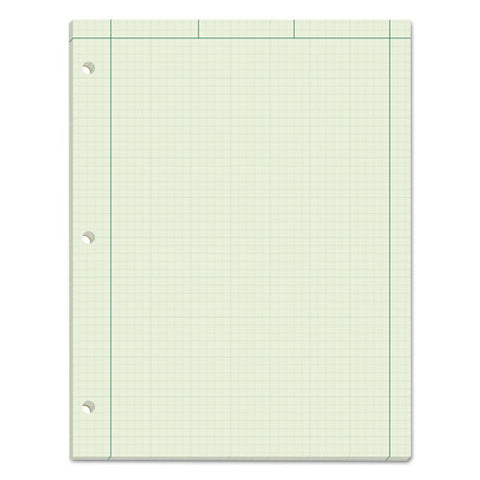 Engineering Computation Pads, 5 Sq-in Quadrille Rule, 8.5 X 11, Green Tint, 100 Sheets