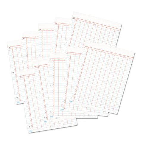 Data Pad W-numbered Column Headings, 11 X 8.5, White, 50 Sheets