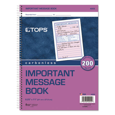 Telephone Message Book, Fax-mobile Section, 5 1-2 X 3 3-16, Two-part, 200-book