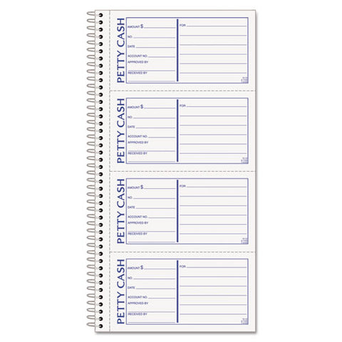 Petty Cash Receipt Book, 5 1-2 X 11, Two-part Carbonless, 200 Sets-book