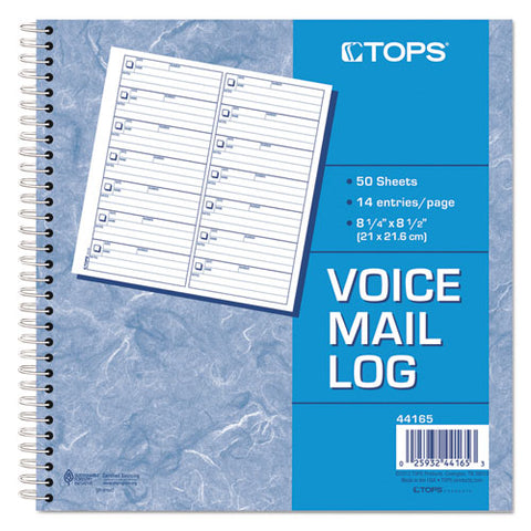 Voice Mail Log Book, 8 1-2 X 8-1-4, 1,400-message Book