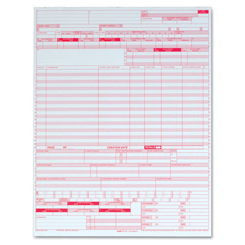 Ub04 Hospital Insurance Claim Form, 8 1-2 X 11, Laser Printer, 2500 Forms