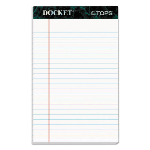 Docket Ruled Perforated Pads, Narrow Rule, 5 X 8, White, 50 Sheets, 12-pack