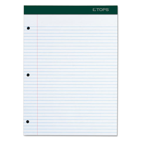 Double Docket Ruled Pads, Medium-college Rule, 8.5 X 11.75, White, 100 Sheets