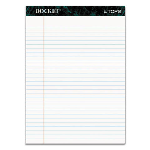 Docket Ruled Perforated Pads, Wide-legal Rule, 8.5 X 11.75, White, 50 Sheets, 6-pack