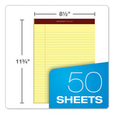Docket Gold Ruled Perforated Pads, Wide-legal Rule, 8.5 X 11.75, Canary, 50 Sheets, 12-pack