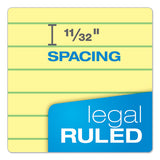 Docket Gold Ruled Perforated Pads, Wide-legal Rule, 8.5 X 11.75, Canary, 50 Sheets, 12-pack