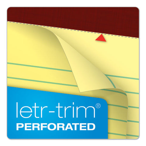 Docket Gold Ruled Perforated Pads, Wide-legal Rule, 8.5 X 11.75, Canary, 50 Sheets, 12-pack