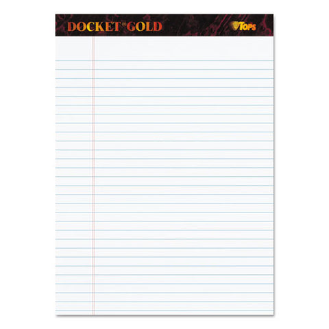 Docket Gold Ruled Perforated Pads, Wide-legal Rule, 8.5 X 11.75, White, 50 Sheets, 12-pack