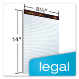 Docket Gold Ruled Perforated Pads, Wide-legal Rule, 8.5 X 14, White, 50 Sheets, 12-pack