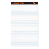 Docket Gold Ruled Perforated Pads, Wide-legal Rule, 8.5 X 14, White, 50 Sheets, 12-pack