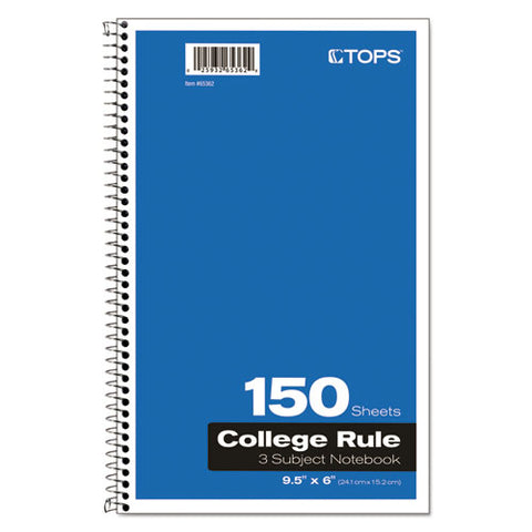 Coil-lock Wirebound Notebooks, 3 Subjects, Medium-college Rule, Assorted Color Covers, 9.5 X 6, 150 Sheets