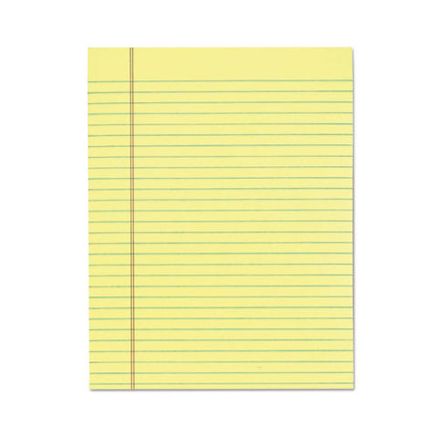 "the Legal Pad" Glue Top Pads, Wide-legal Rule, 8.5 X 11, Canary, 50 Sheets, 12-pack