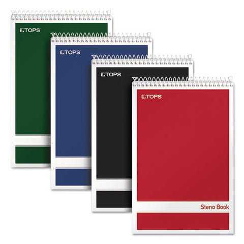 Steno Book, Gregg Rule, Assorted Covers, 6 X 9, 80 White Sheets, 4-pack