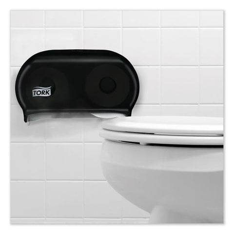 Twin Standard Roll Bath Tissue Dispenser,12.75 X 5.57 X 8.25, Smoke