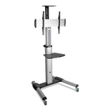 Mobile Floor Stand For 32" To 70" Flat Panel Monitors, Tilt Range: -12 Deg To +5 Deg, 32.6" X 27.6" X 81.5", 110 Lb Capacity