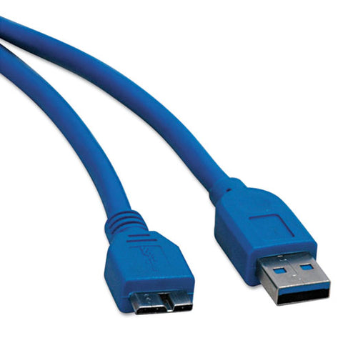 Usb 3.0 Superspeed Device Cable (a To Micro-b M-m), 3 Ft., Blue