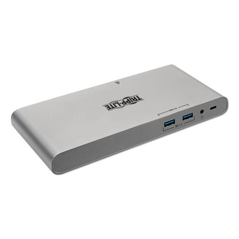 Usb Type-c Docking Station, 3.5mm-displayport-hdmi-rj45-thunderbolt 3-usb A-usb C-vga, Silver