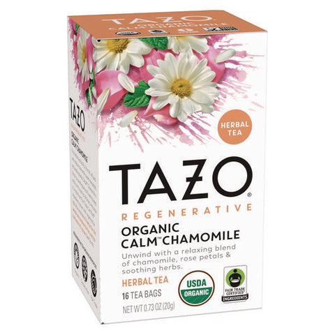 Tea Bags, Organic Calm Chamomile, 16/box, 6 Boxes/carton