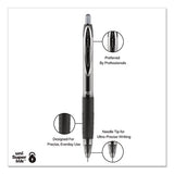 Signo 207 Needle Point Retractable Gel Pen, 0.7mm, Black Ink-barrel, Dozen