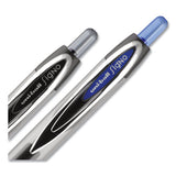Signo 207 Needle Point Retractable Gel Pen, 0.7mm, Blue Ink, Black Barrel, Dozen