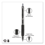 Signo 207 Needle Point Retractable Gel Pen, 0.7mm, Blue Ink, Black Barrel, Dozen