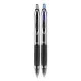 Signo 207 Needle Point Retractable Gel Pen, 0.7mm, Blue Ink, Black Barrel, Dozen
