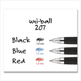 Signo 207 Retractable Gel Pen, 1 Mm, Black Ink, Translucent Black Barrel, Dozen