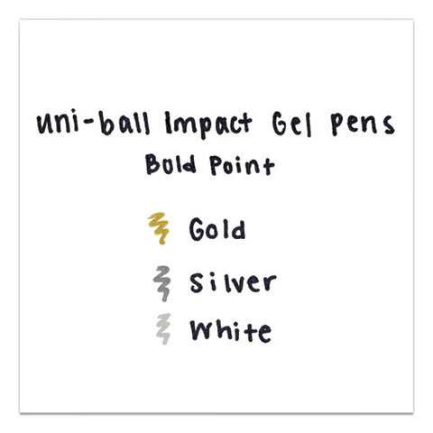 Impact Bold Stick Gel Pen, 1mm, Assorted Marvelous Metallic Ink-barrel, 3-set