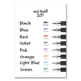 Signo 207 Retractable Gel Pen, Medium 0.7 Mm, Assorted Ink, Black Barrel, 8-set