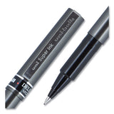 Deluxe Stick Roller Ball Pen, Micro 0.5 Mm, Black Ink, Metallic Gray Barrel, Dozen